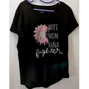 No Boundaries Nobo T Shirt XL 15-17 Wife Mom Nana Fighter Cancer Awareness Tee